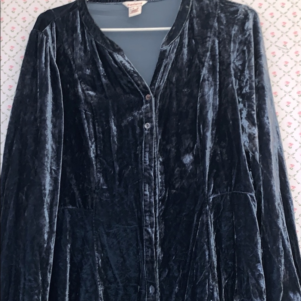 Blue velvet long sleeve